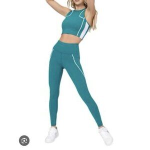 eleven by venus Williams Backspin Midi Tank & 7/8 Legging In Alpine Green Medium